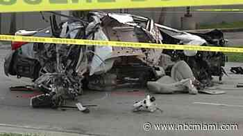 1 Dead, 1 Injured After Car Crashes Into Concrete Pole in Hallandale Beach