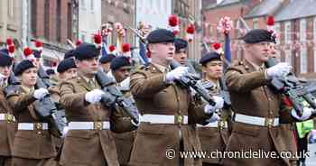 In pictures: Soldiers from Royal Regiment of Fusiliers march through Morpeth to mark anniversary