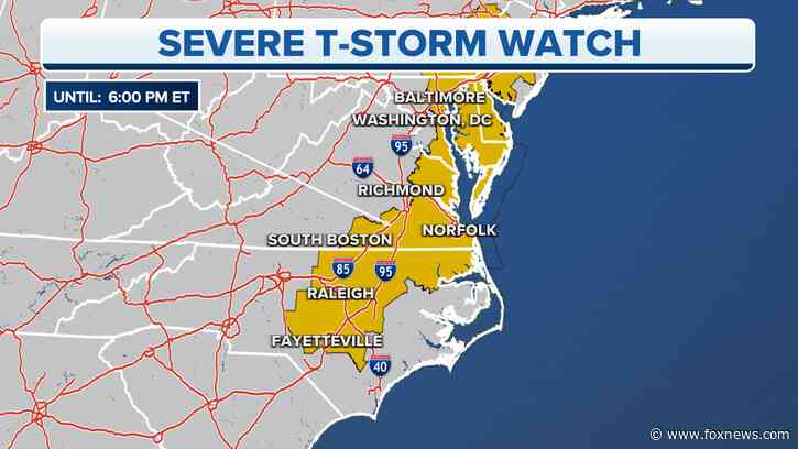 Severe thunderstorms impact millions along Interstate 95 corridor