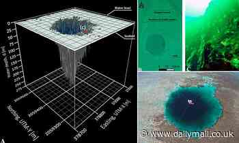 World's second largest blue hole is discovered off the coast of Mexico measuring 900 feet deep