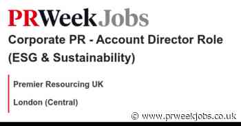 Premier Resourcing UK: Corporate PR - Account Director Role (ESG & Sustainability)