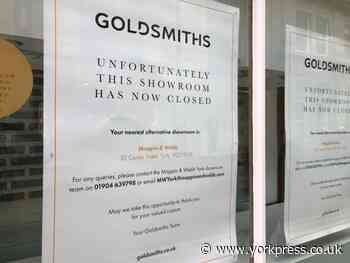 Goldsmiths jeweller's in Spurriergate in York has closed