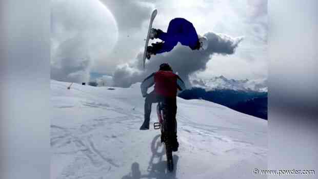 Look: Snowboarder Crashes Into Mountain Biker's Head