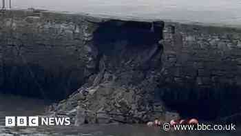 Hayle quay closed after harbour wall collapses