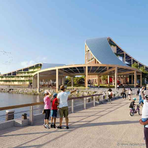 SOM designs "sinuous" mass-timber building for New York Climate Exchange