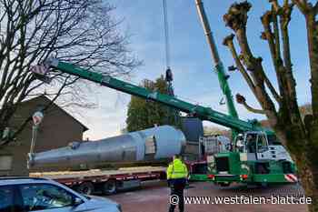 Besondere Fracht für Werthers Trinkwasser-Brunnen schwebt ein