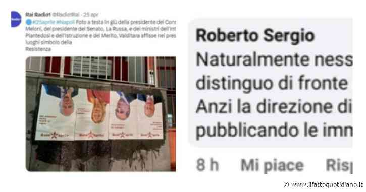 Caos in Rai, Radio1 dà la notizia della foto choc con Meloni e La Russa a testa in giù. E il direttore delle RadioRai attacca Andrea Vianello: “Amplifica la violenza”