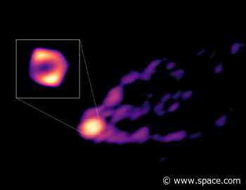 Astronomers snap 1st-ever direct image of a black hole blasting out a powerful jet (photo, video)