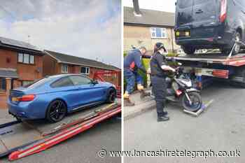 BMW 4 Series and a black moped seized in Blackburn