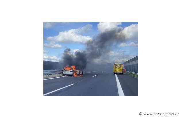 POL-STD: Autofahrer auf Autobahn 26 ins Schleudern gekommen - PKW ausgebrannt - Fahrer leicht verletzt