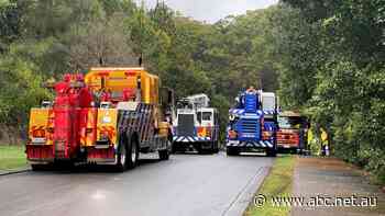 Driver critical after crane rollover on Gold Coast