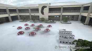 Snow Day? Pictures Show Hail Covering Florida Schoolyard