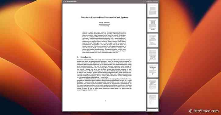 Apple removes original Bitcoin whitepaper from the latest macOS Ventura beta