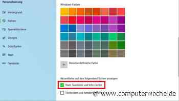Windows 10: Farbe der Task-Leiste ändern