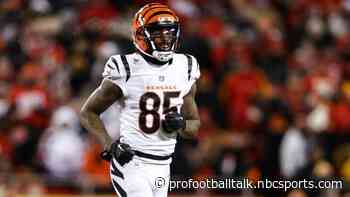 Tee Higgins at Bengals voluntary workouts this week