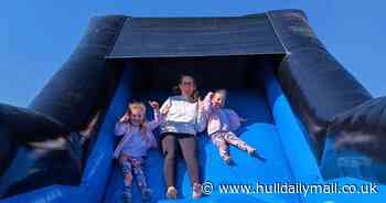 Giant inflatable assault course installed at William's Den - as Bluey drops in