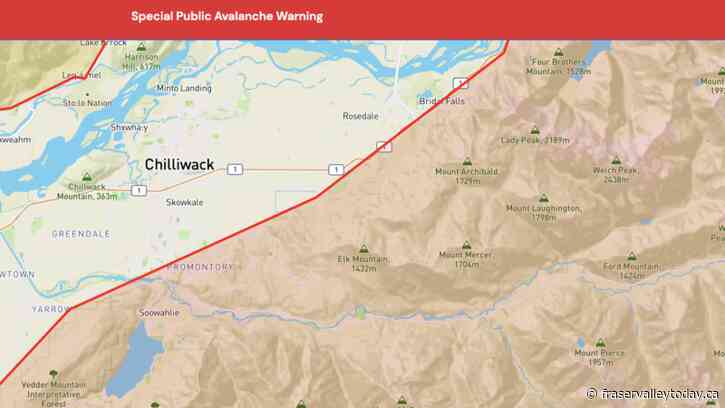 Avalanche warning issued for mountains east of Chilliwack, including Elk Mountain