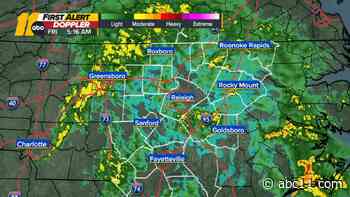 Light to moderate rain Friday morning, with level 1 severe storm risk in the evening