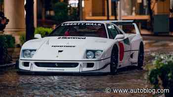 Ferrari F40 with Liberty Walk widebody kit slinks through Tokyo