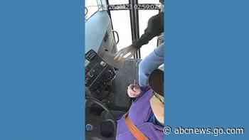WATCH:  7th grader stops school bus after driver passes out