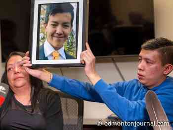 Indigenous man kicked in the head by Edmonton police officer gives tearful press conference after Crown declines to prosecute