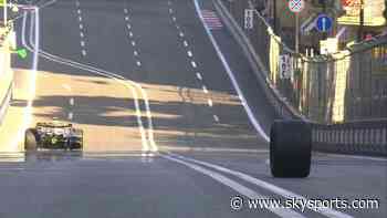 Tsunoda loses tyre... tyre chases car down the hill!