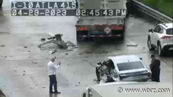 Westbound I-10 at LA 415 closed, traffic backing up to Miss. River Bridge