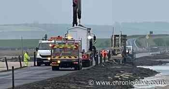 Holy Island refuge box replaced by Northumberland County Council after being damaged during Storm Arwen