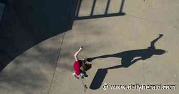 Suburban Skyview: Skateboarding in Batavia, as seen from the air