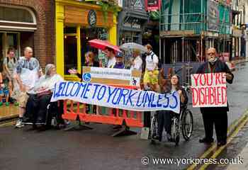 Disabled people protest against Blue Badge ban at York council offices