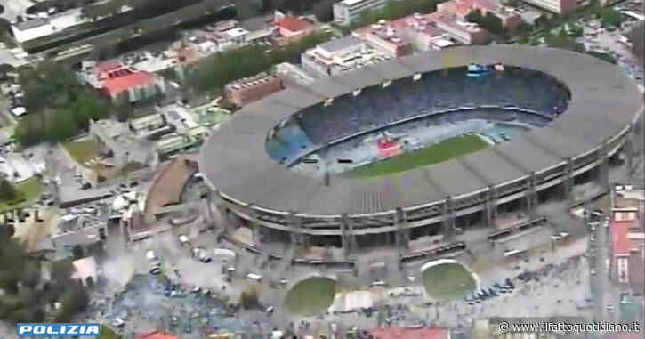 Napoli, la polizia monitora dall’alto l’area dello stadio: le immagini registrate dall’elicottero