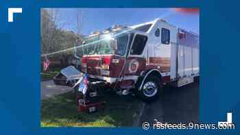 Northbound lanes of Peoria St. closed after crash between SUV and fire truck