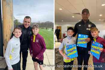 Burnley boy, 13, meets footballing heroes for birthday