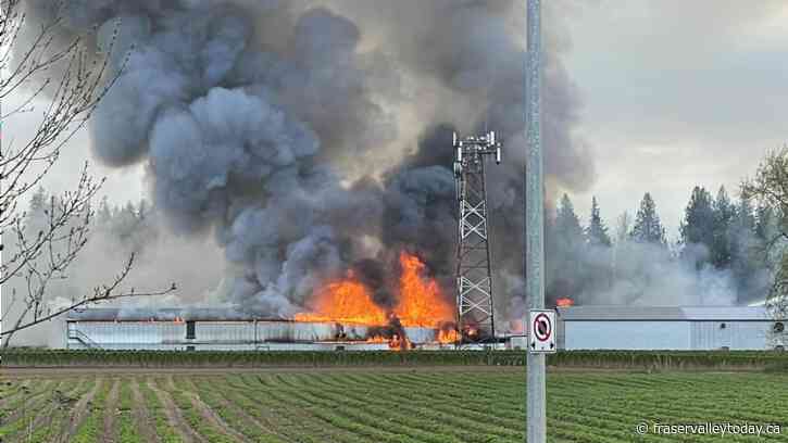 Structure fire in Abbotsford impacting Highway 1 traffic