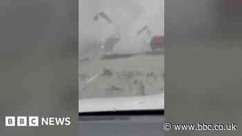 Florida tornado flips car across highway