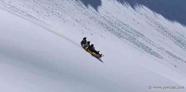 Look: Inflatable Kayak Used As The Ultimate Backcountry Sled