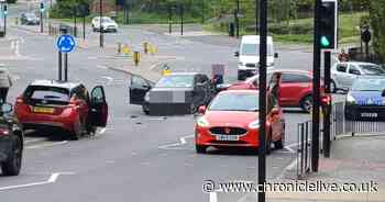 Gosforth crash LIVE: Updates as major delays after two-vehicle crash on roundabout