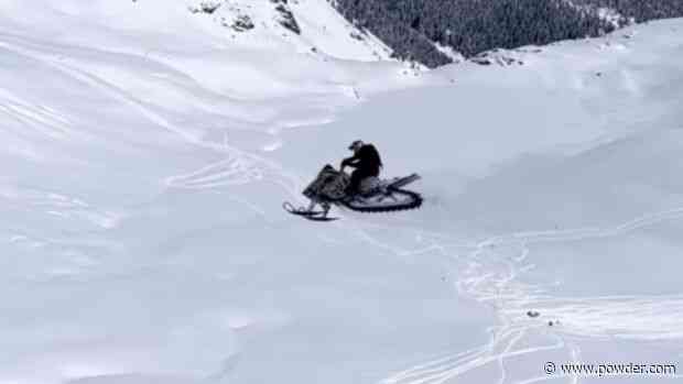 Look: Professional Skier Jumps Snowmobile 100+ Feet