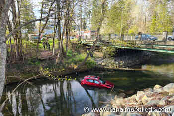 Driver rescued after car ends up in Rogers Creek in Port Alberni
