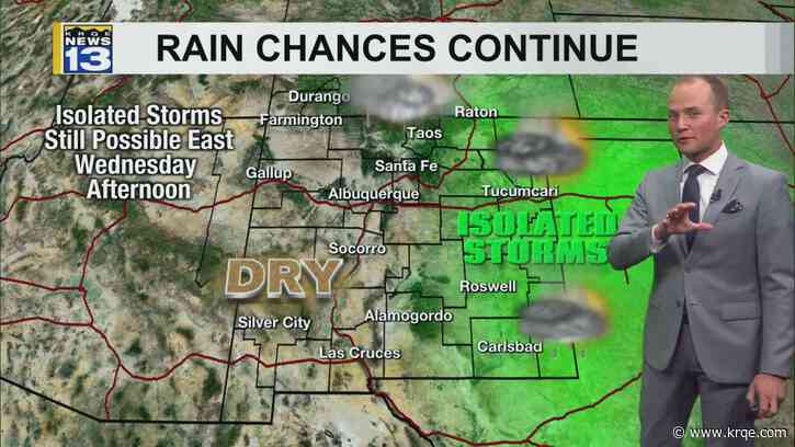 Rain chances continue through Thursday morning