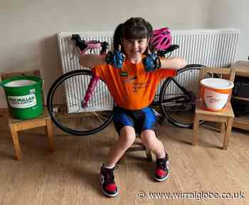 Eight-year-old Heidi cycles from London to Paris for two charities
