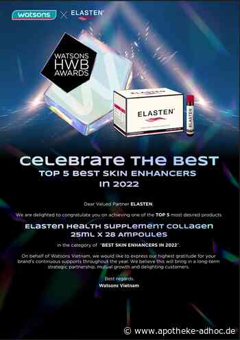 Nr. 1 Trink-Kollagen ELASTEN® zum "TOP 5 BEST SKIN ENHANCER" gewählt
