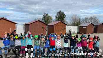 Nagolder Wintersportler: Training  in der   eigenen Inlinearena   auf dem  Eisberg
