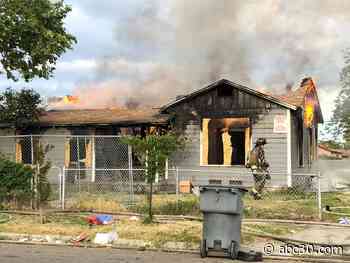 Flames break out at east central Fresno home, road closures in place