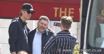 BBC The Outlaws film crew and Stephen Merchant spotted in Clifton