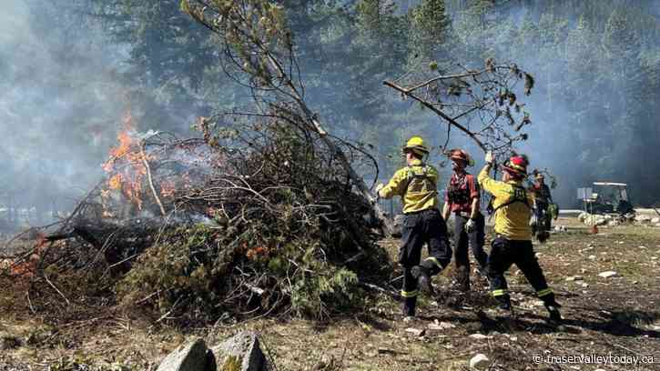 Chilliwack River Valley firefighters team up with B.C. Wildfire for fire break near Post Creek
