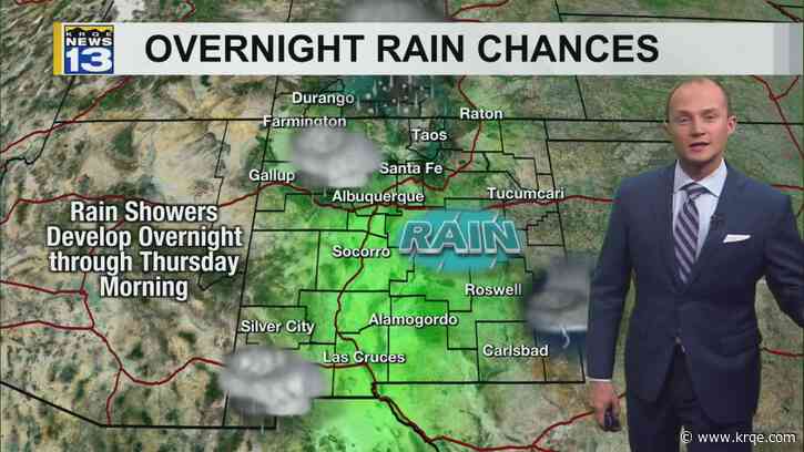 Rain moves in overnight before drier weather returns