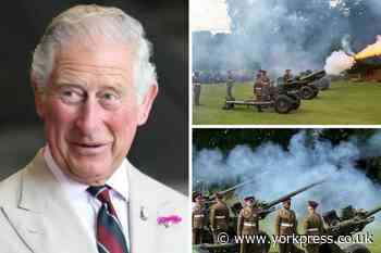 Gun salute in Museum Gardens in York to mark King's Coronation
