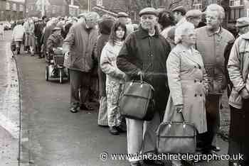 Queues formed for free food from the EEC in Blackburn