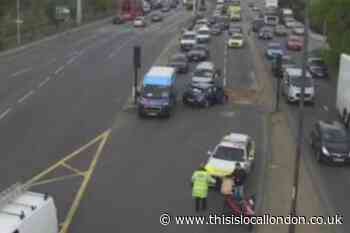 LIVE: Long delays on A406 North Circular after crash